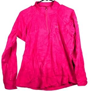 Under Armour Womens Sweater Pink 1/4 Zip Fleece Outdoors Lightweight Small